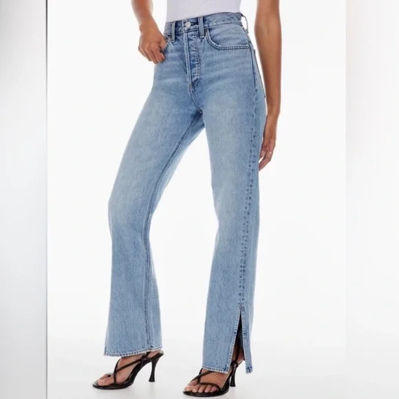 Denim Forum Sky Blue Wide Leg Jeans - Picture 3 of 8